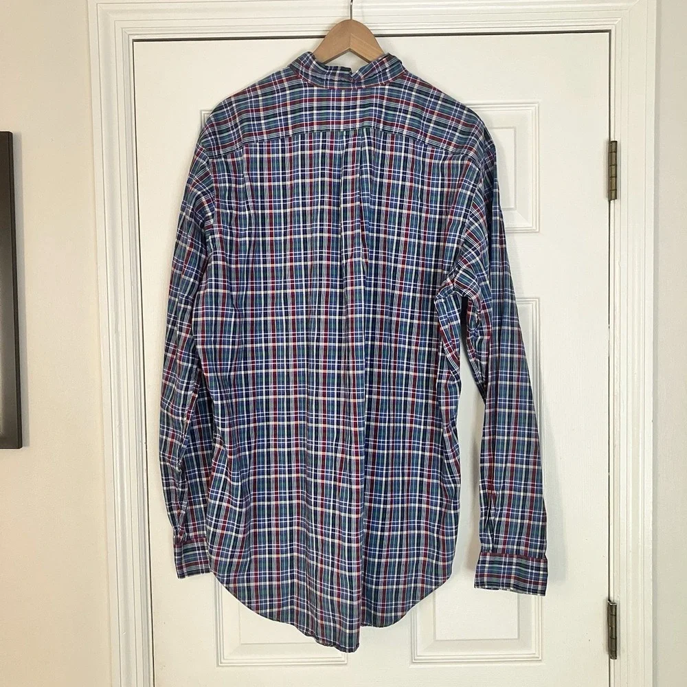 Polo Ralph Lauren Button Down Shirt Mens‎ LT Large Tall Plaid Long Sleeve Pony